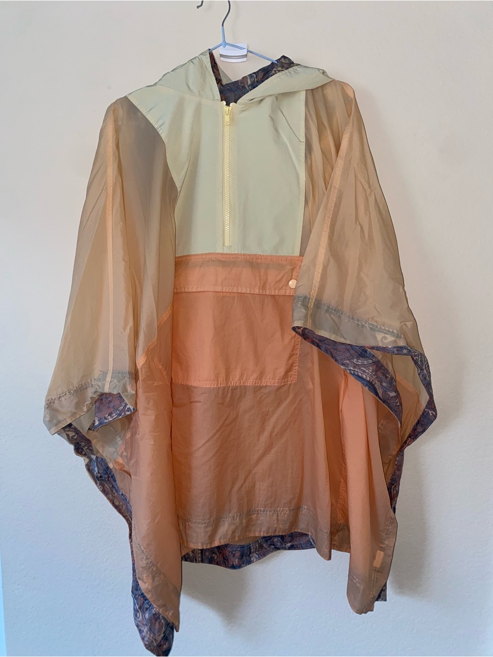 Free people one size paisley rain coat pancho